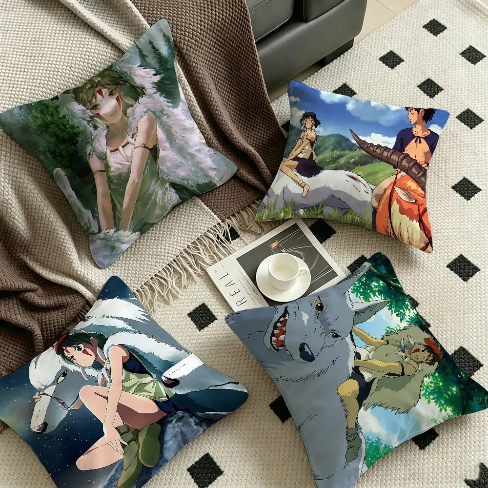 Anime P-Princess M-Mononoke Pillow Cushion Cover Pillowcase Living Room Sofa Home Decor Customized