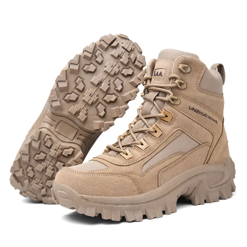 Outdoor Desert Army Boots Men Hiking Camping Shoes Autumn/Winter Training Boots High Top Men's Sneakers