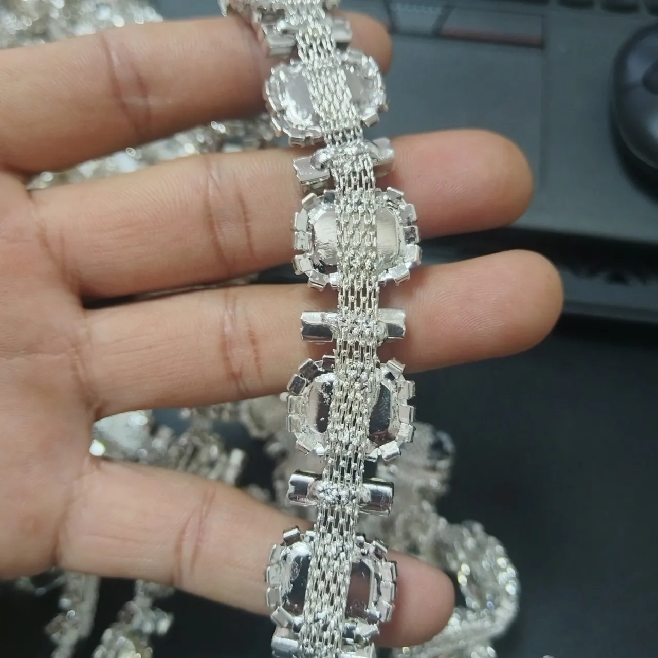 CUIER 2025 New1Yard cristal strass garniture bricolage fer-sur réparation ruban scintillant pour robes chaussures sacs