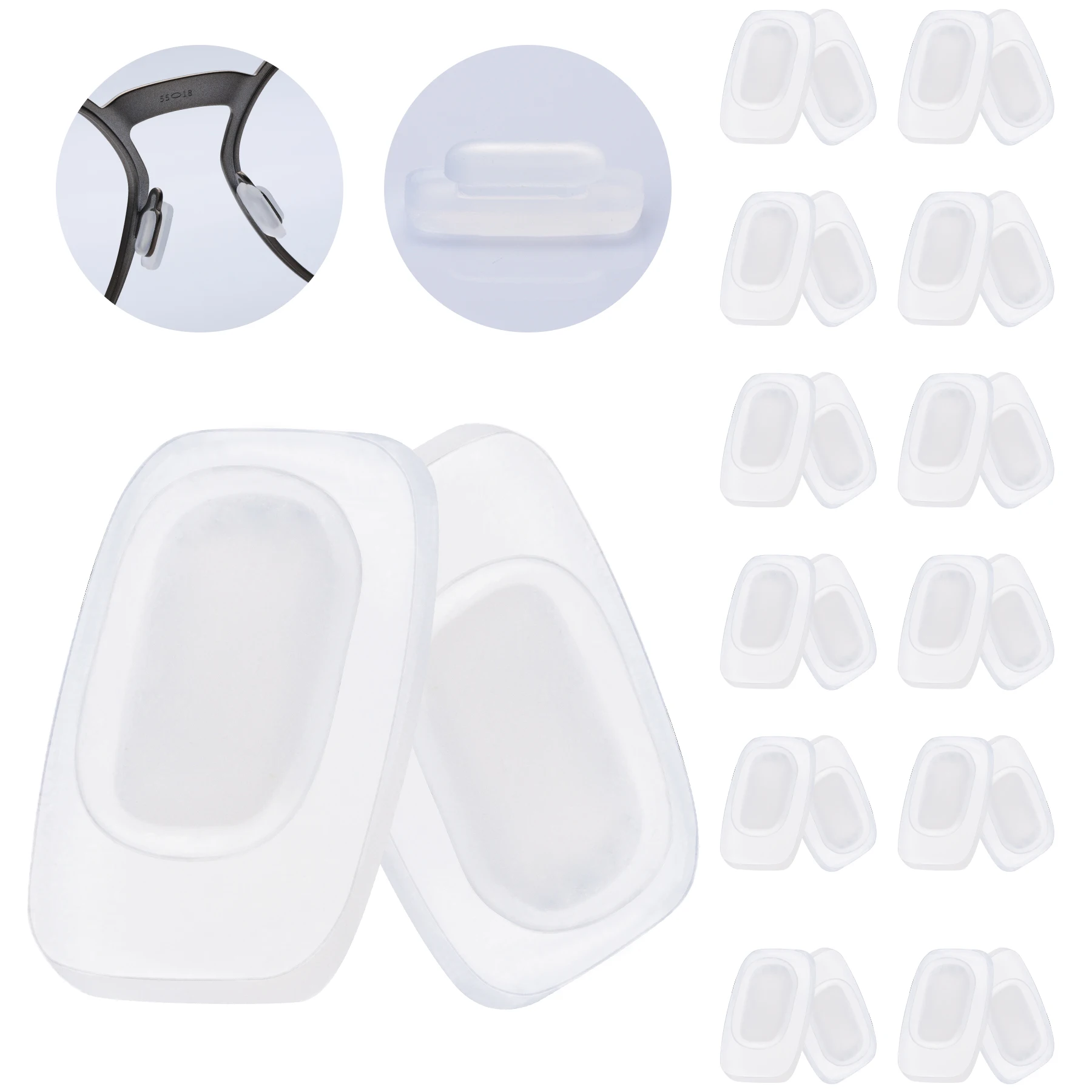 

Glintbay Silicone Nosepads Rubber Black/clear Nose Pads for OAKLEY Chrystl OO9420 Sunglasses