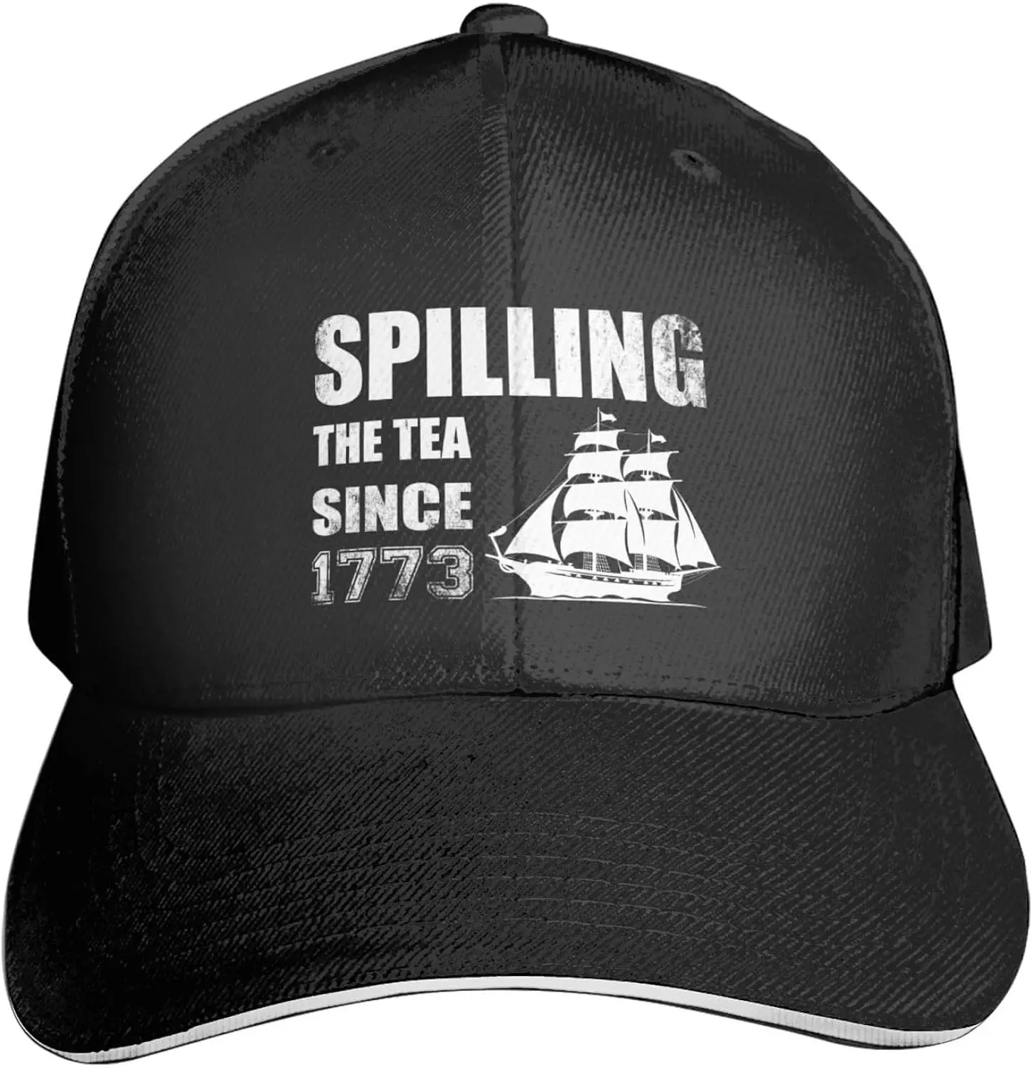 Spilling The Tea Since 1773 Premium Adjustable Baseball Cap for Men and Women - Outdoor Sports, Sun Protection Black