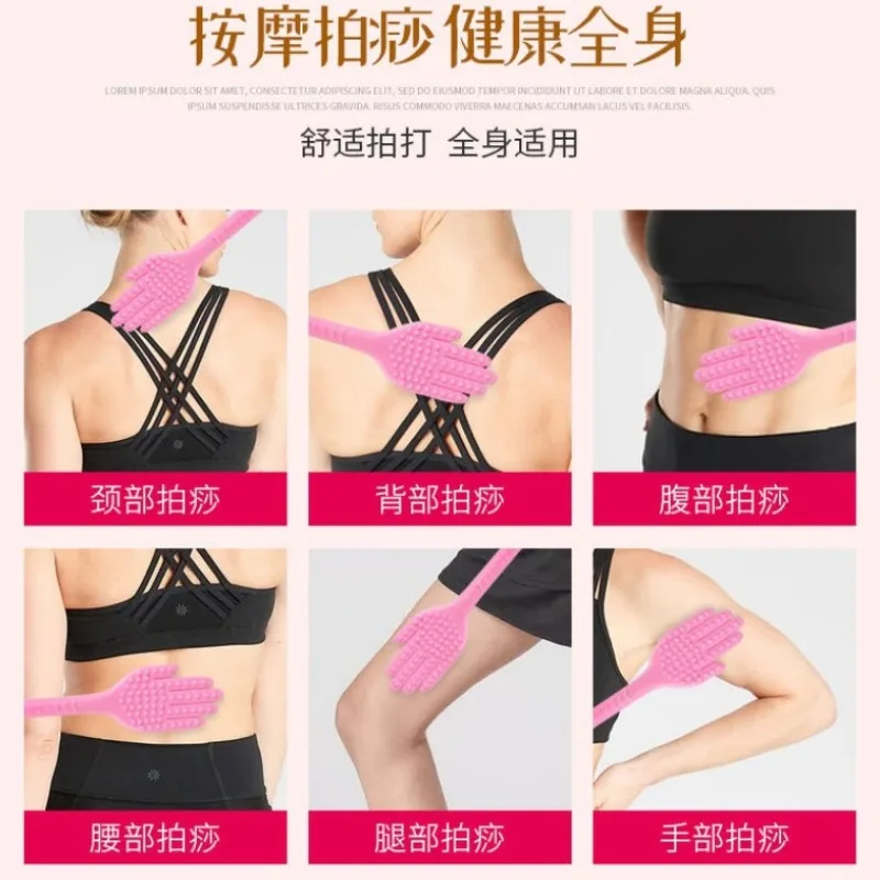 مساج Silicone Meridian Slap Board Gua Sha Plate Beating Massage Bat for Back Body Massager Detox Massage Stick Blood Circulation