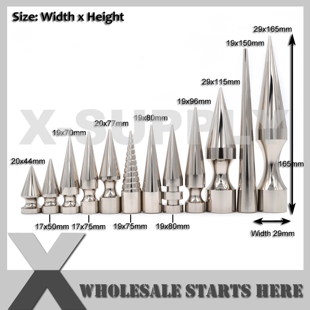 HUGE Giant Metal Screw Back Tree Cone Spike Studs For Leather Craft,Choker,Hats,Cars,Dog Collar