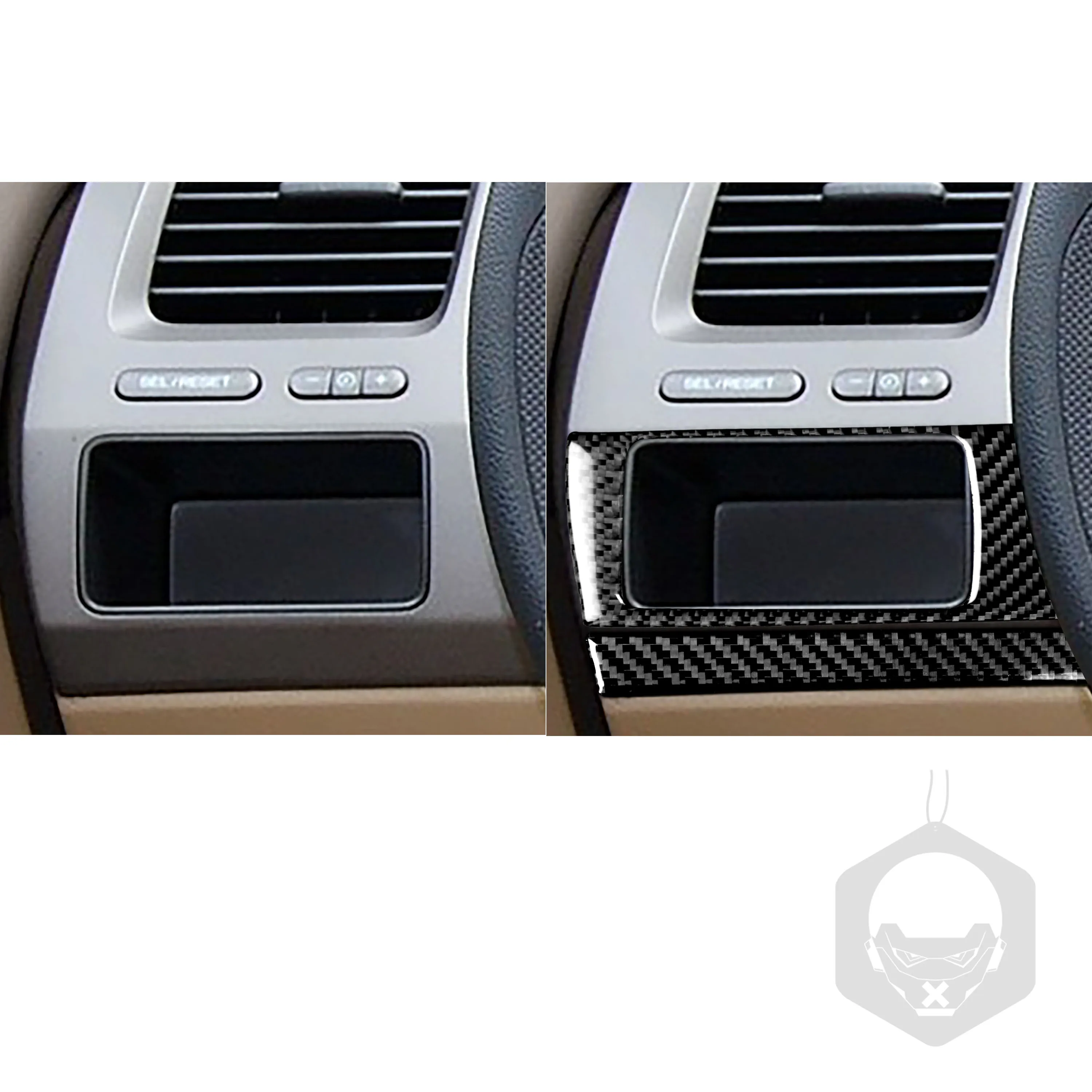 Car Interior Accessories For Honda Civic 8th Gen 2006-2011 Carbon Fiber Air Conditioning Button Stickers+Headlight Switch Panel
