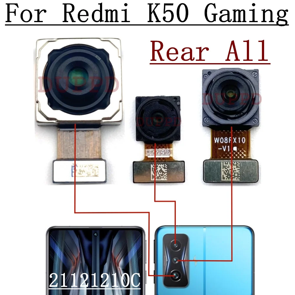 Rear Camera For Xiaomi Redmi K50 Gaming 21121210C Front Wide Selfie Ultrawide Macro Back Main Facing Camera Flex Spare