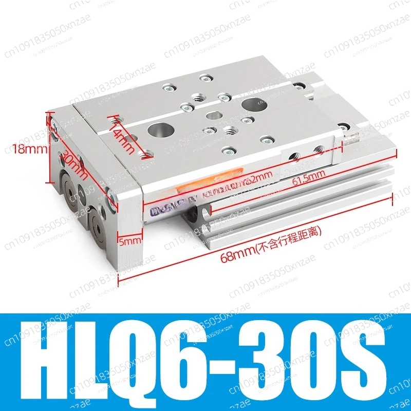 

Pneumatic Slide Guide Cylinder Linear Adjustable Stroke HLQ6X10S 20S 30S