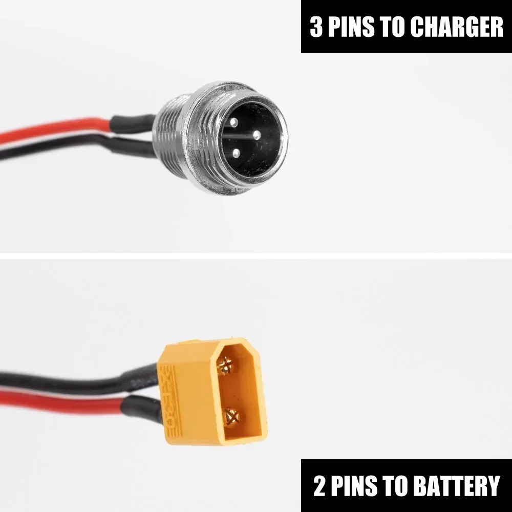 3 Pins Charging Port Cable for ZERO 8 9 10 8X 10X 11X Speedual for VSETT 8 8+ 9 9+ 10+ Electric Scooter Charger Socket Plug