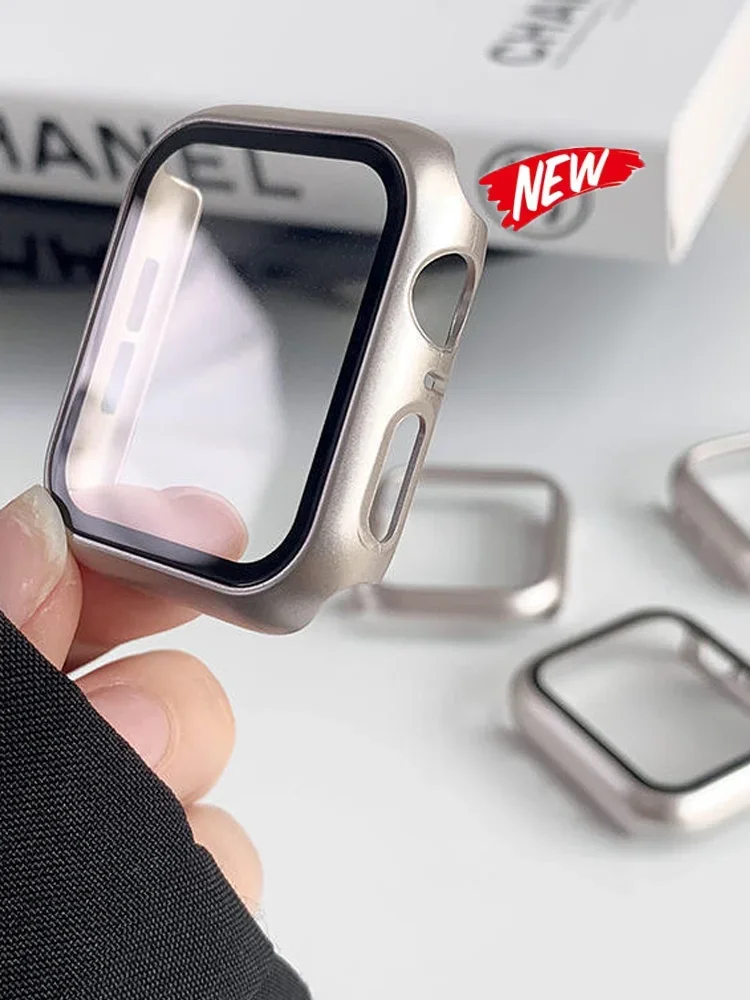 Glas + Abdeckung für Apple Watch Gehäuse 46 mm 44 mm 40 mm 45 mm 41 mm 42 mm 46 mm Displayschutzfolie iWatch Serie 10 9 8 7 6 5 3 SE Zubehör