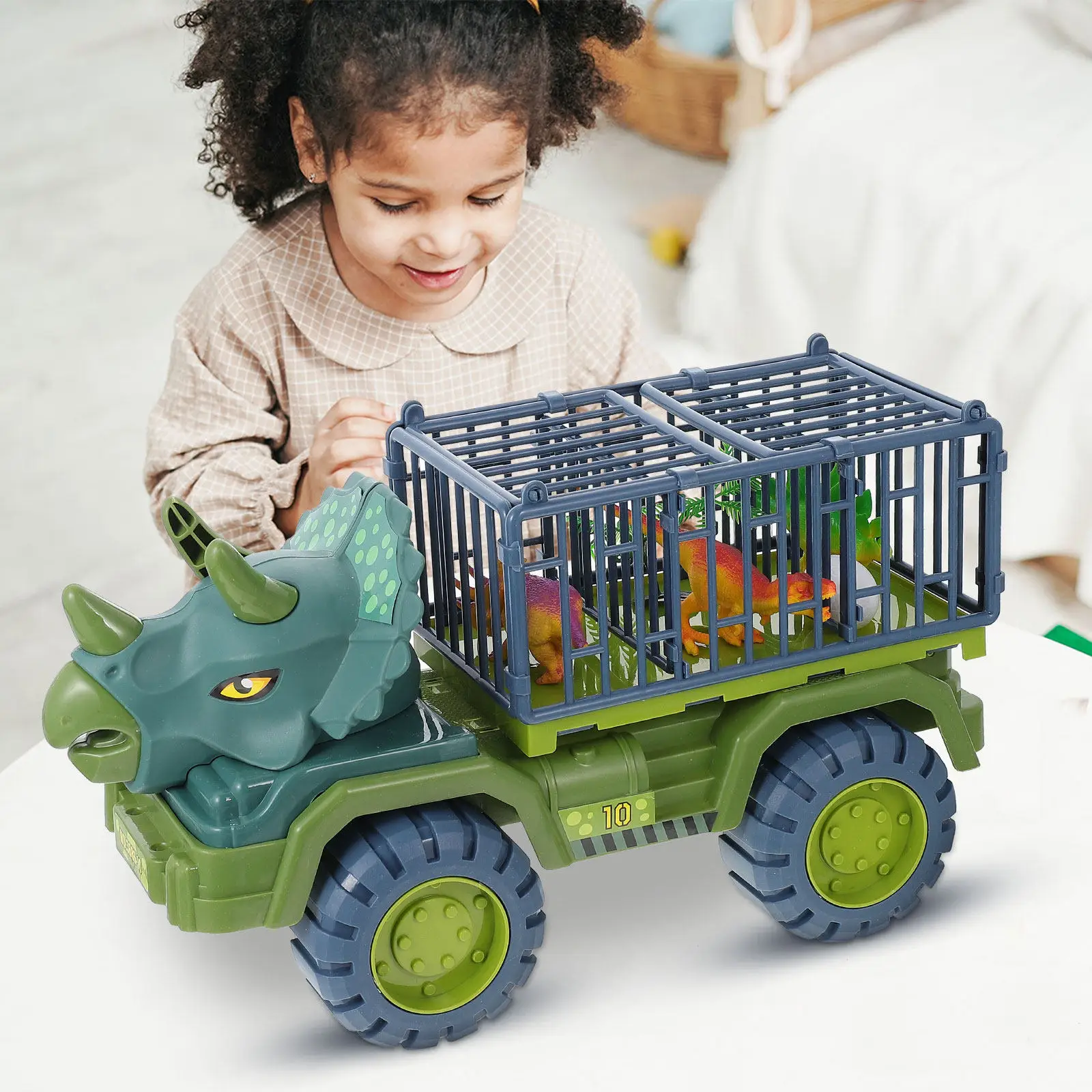 

Car for Kids Animal Pull Back Cars Toddler Construction Toys Pullback Green Children Plaything