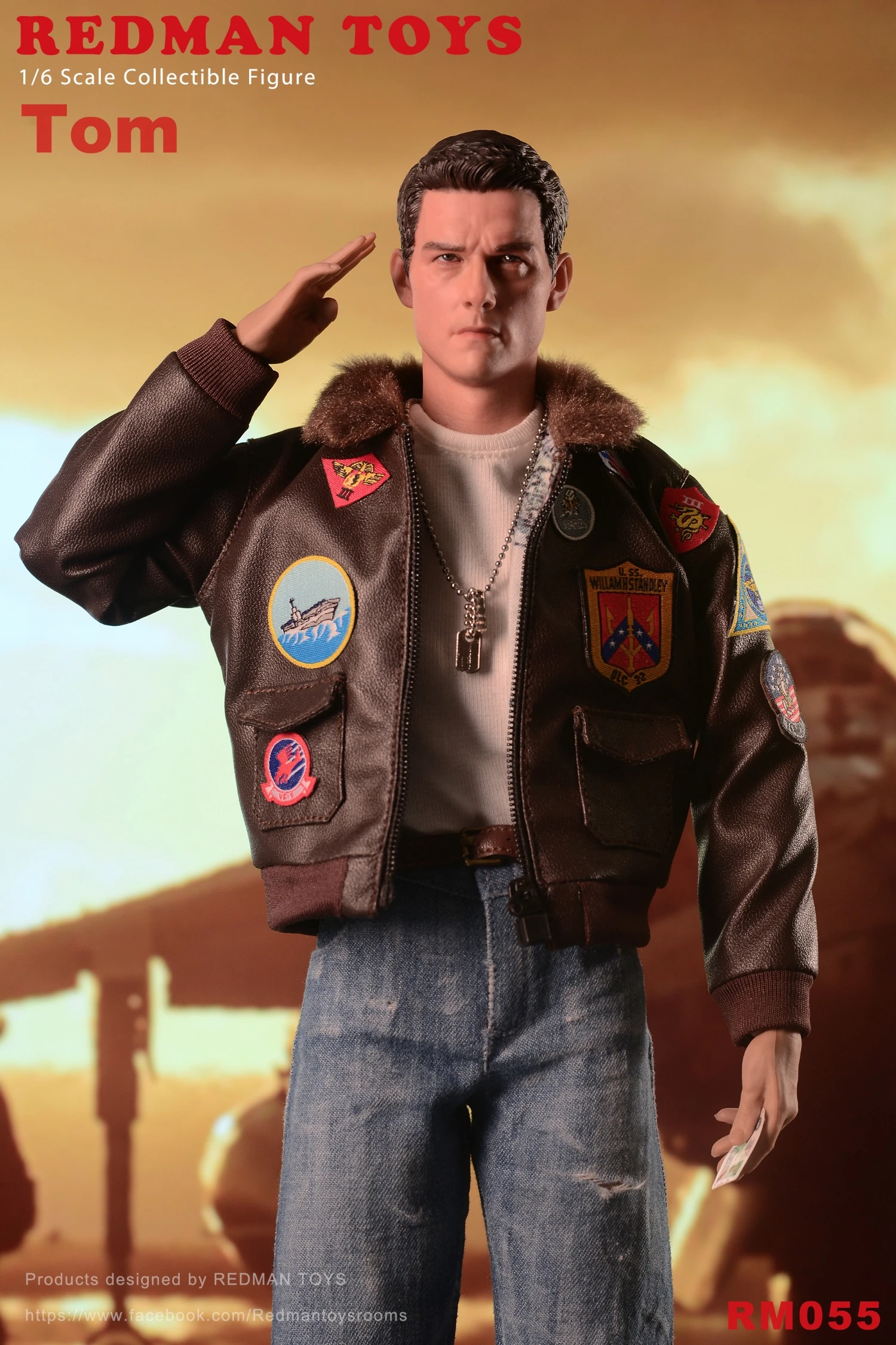 REDMAN TOYS RM055 1/6 Scale Air Force Pilot Tom Cruise Action Figure 12inches Collection Model