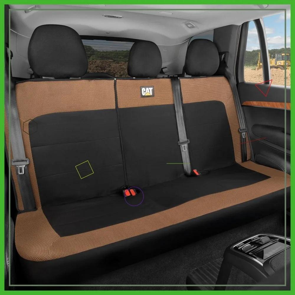 

Durable Canvas & Mesh Rear Seat Cover for Cars, Trucks & SUVs - Universal Fit 60/40 Split Bench Protector