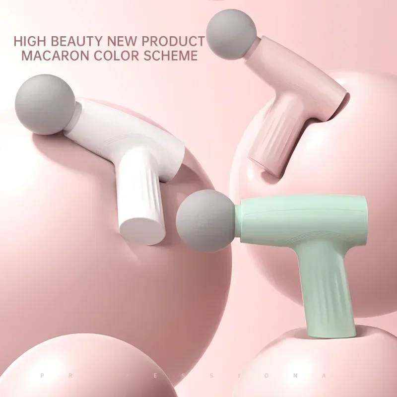 Мини-розовый массажный пистолет для мышц, ручной массажный пистолет для глубоких тканей, терапевтический пистолет, фасциальный пистолет, массажеры для массажа, ручные массажеры для глубоких тканей