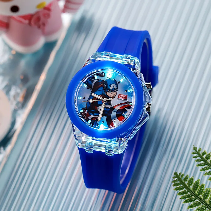 Disney Minnie Watch Mickey Mouse Children\'s Flash Light Cartoon Figure Doll Electronic Watch Boys Girls Birthday Gifts Watch