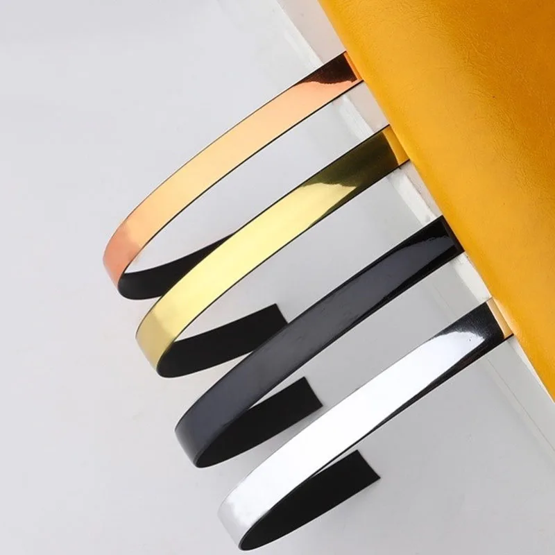 ذاتية اللصق الحدود التماس جدار بولي كلوريد الفينيل الشريط الزخرفية ، غرفة المعيشة تقليد المعادن ، خط الفجوة ملصقا ، 5 متر