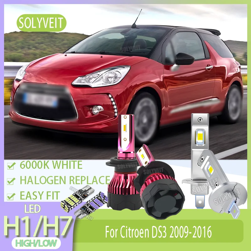 

LED H1/H7 High Low Beam Bulb Brighter than Halogen Bulb 6000k White For Citroen DS3 2009 2010 2011 2012 2013 2014 2015 2016