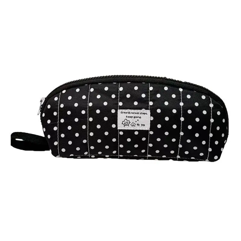 1/2 Stück INS Polka Dot Print Federmäppchen in Muschelform, große Kapazität, tragbare mehrschichtige geteilte Stifttasche für Frauen und Mädchen – Detail 10