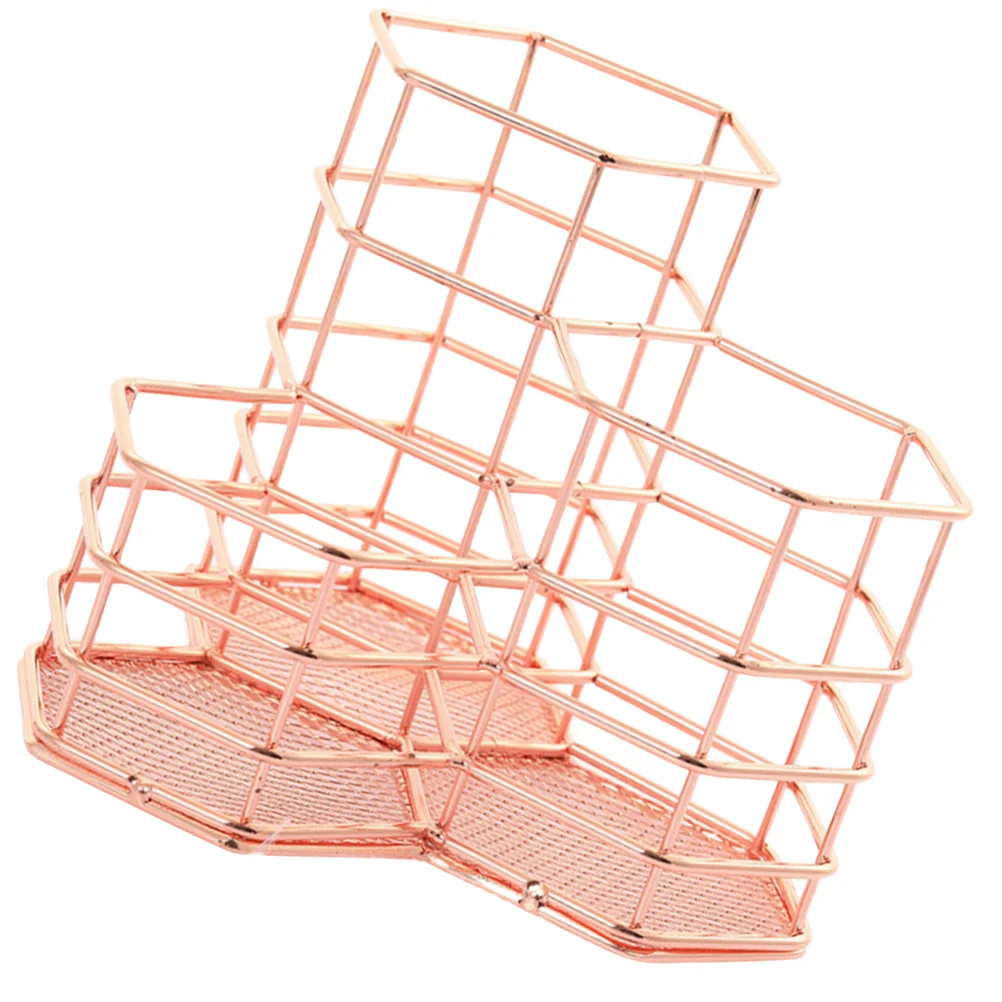 Makeup Brush Holder Stationery Organizer Writing Materials Pen Desktop Steel Wire