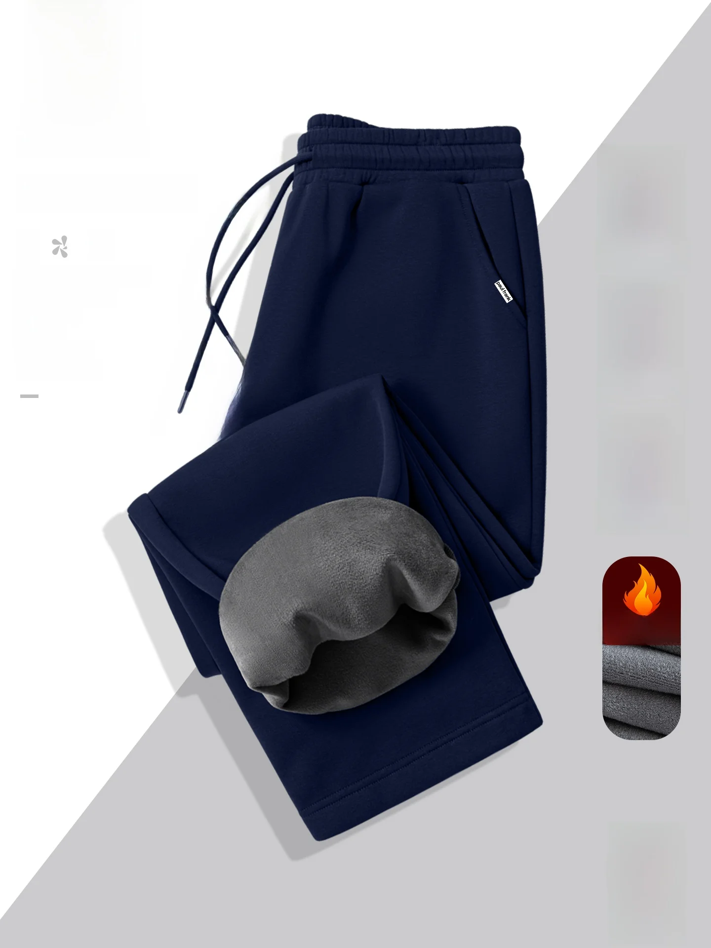 

Утепленные повседневные хлопковые брюки с флисовой подкладкой, прямые спортивные штаны для подростков, теплые и удобные, из полиэстера и хлопка.