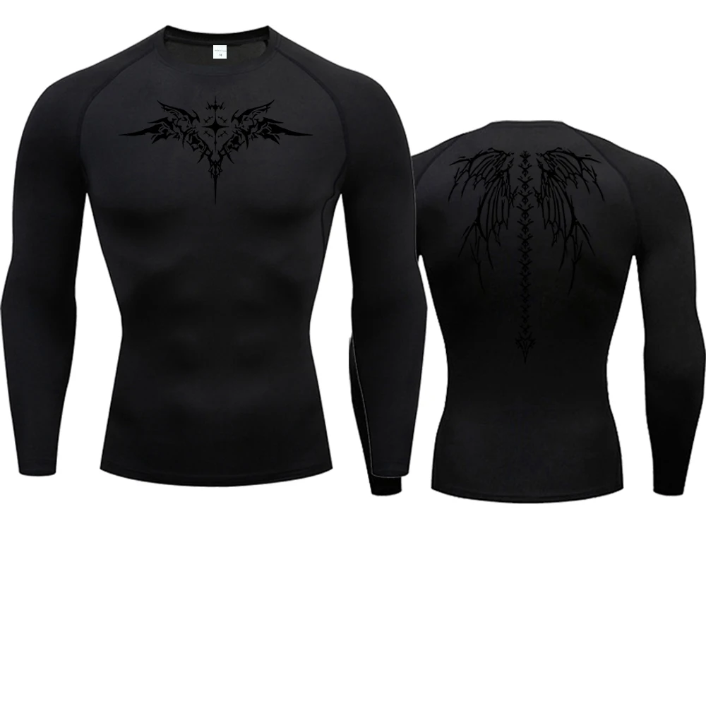 Anime Print Compression Shirt Mens Running T-Shirt Quick-Drying Fitness Sportswear Gym Sports Short Sleeve Breathable Tops image 2