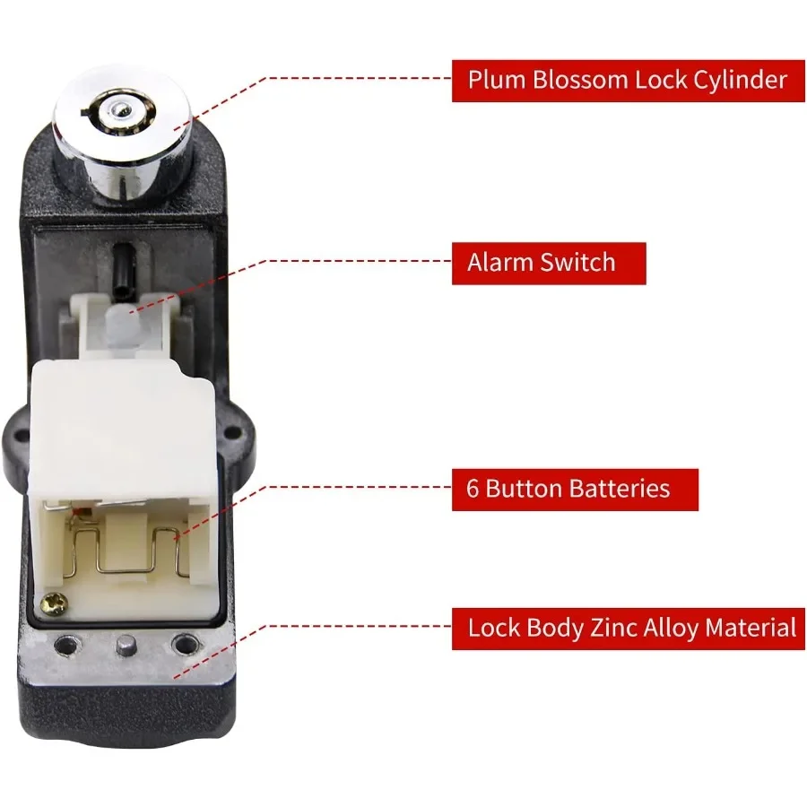 إنذار القرص قفل مجموعة 2 قطعة قفل الفرامل مع ميزة مضادة للسرقة مقاوم للماء 110 ديسيبل إنذار بصوت عال 7 مللي متر دبوس قطر 5ft تذكير كابل ل
