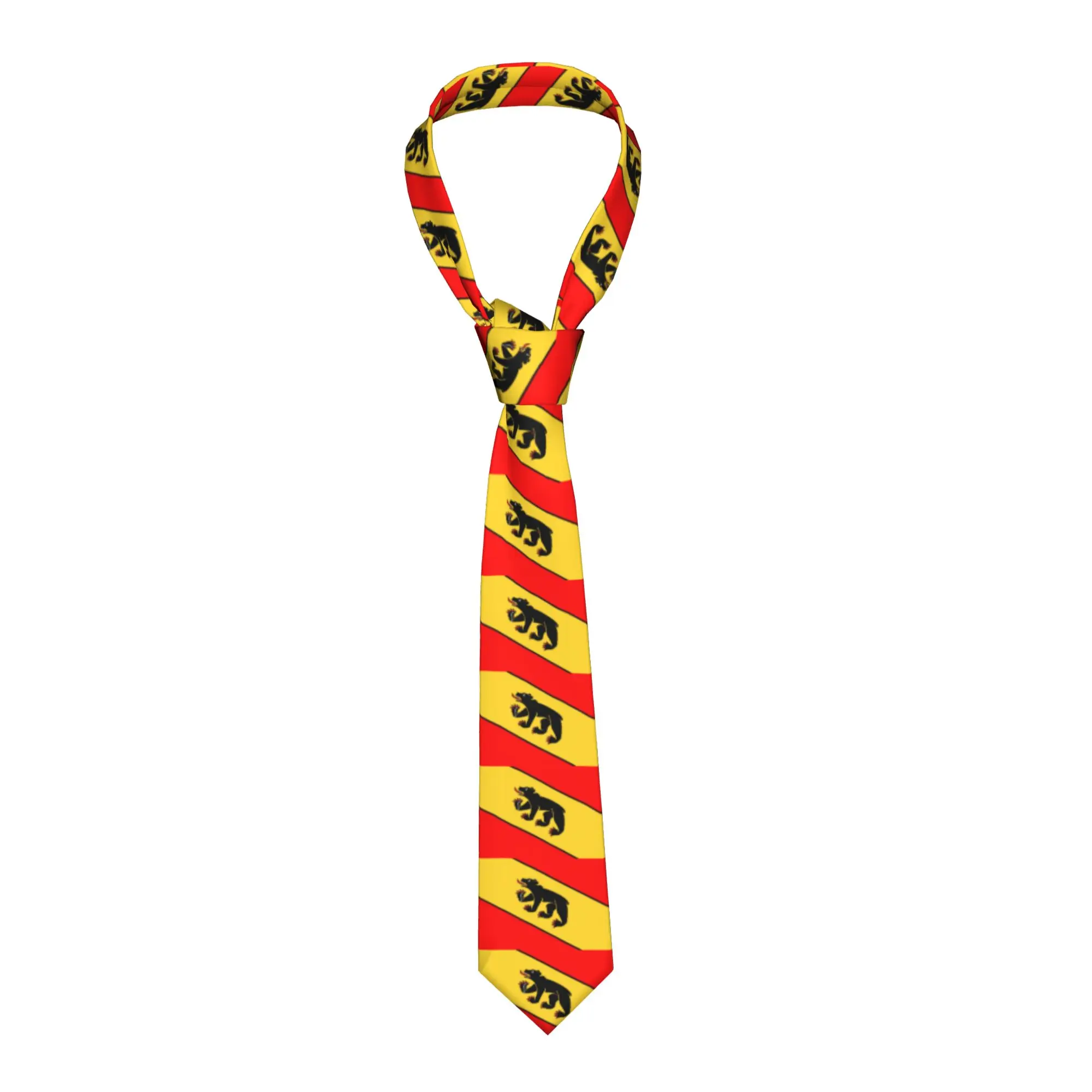 

Мужской классический шелковый галстук с флагом Швейцарии и гербом Берна для свадьбы