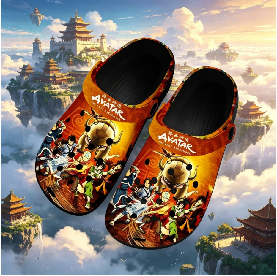 

Avatar The Last Airbender Classic Anime Printed Clogs, Lightweight Anti-Slip, Unisex Design, Indoor Slippers