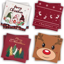 20-100szt Świąteczne serwetki papierowe do dekoracji Serwetki do bałwana Choinka Milu Deer Marry Christmas Xmas Table Decor Party Supplies