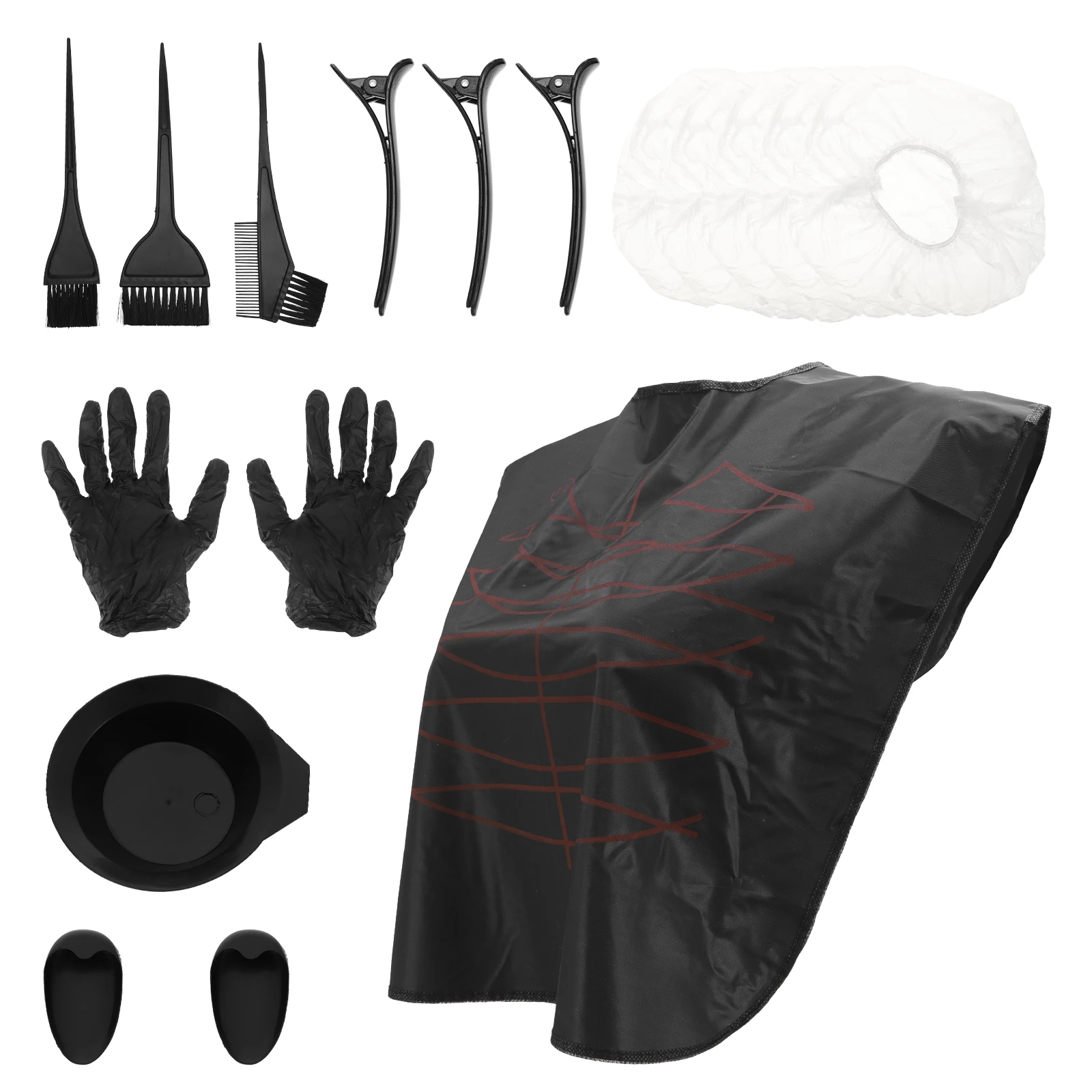 

1 Set Hair Dye Tools Plastic Professional Kit Black Bowl Coloring Supplies Comb Oil Tools Highlights Tinting Salon Home Use