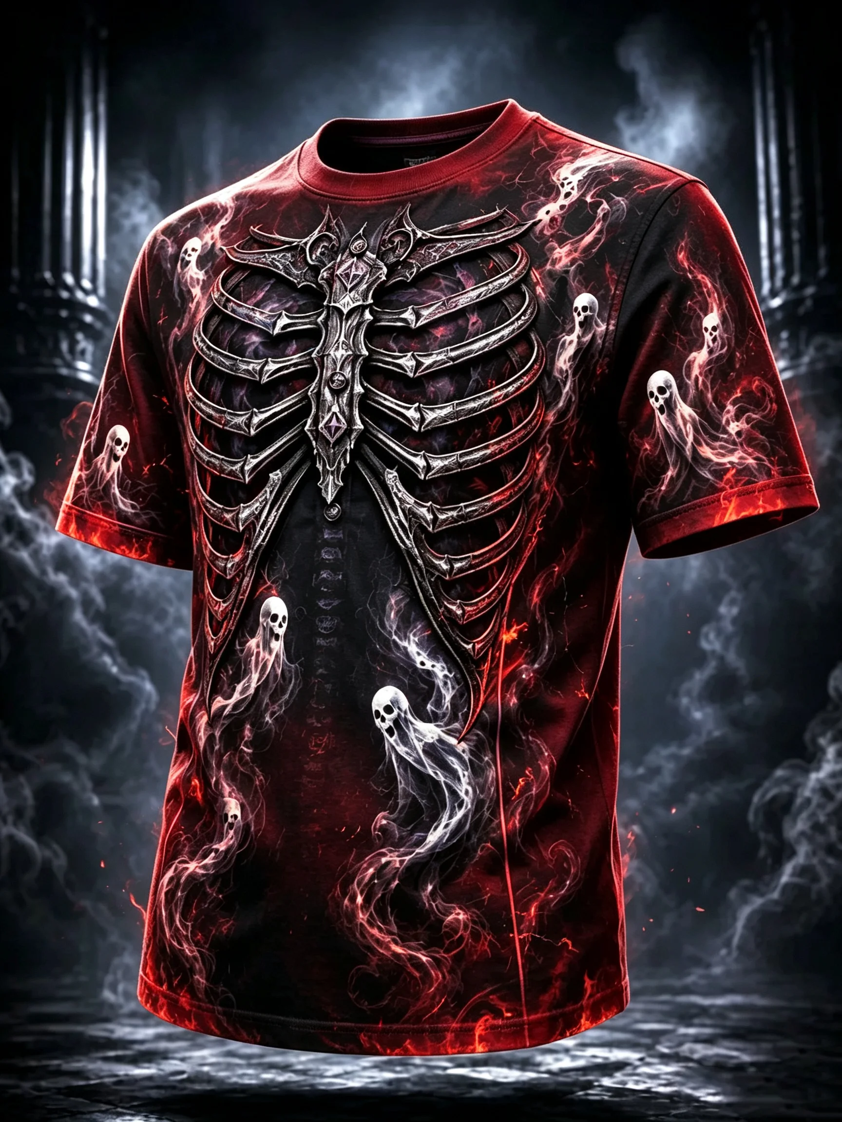 Horror Skeleton Ghost Halloween Party Print Short Sleeve T-Shirt Fashion Men Women Sport T Shirt Outdoor Street Parent-child Top