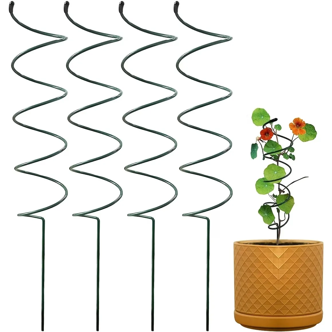 

Spiral Plant Climbing Support Pole, Indoor/Outdoor Metal Wire Garden Trellis, Suitable for Potted Plants and Vines