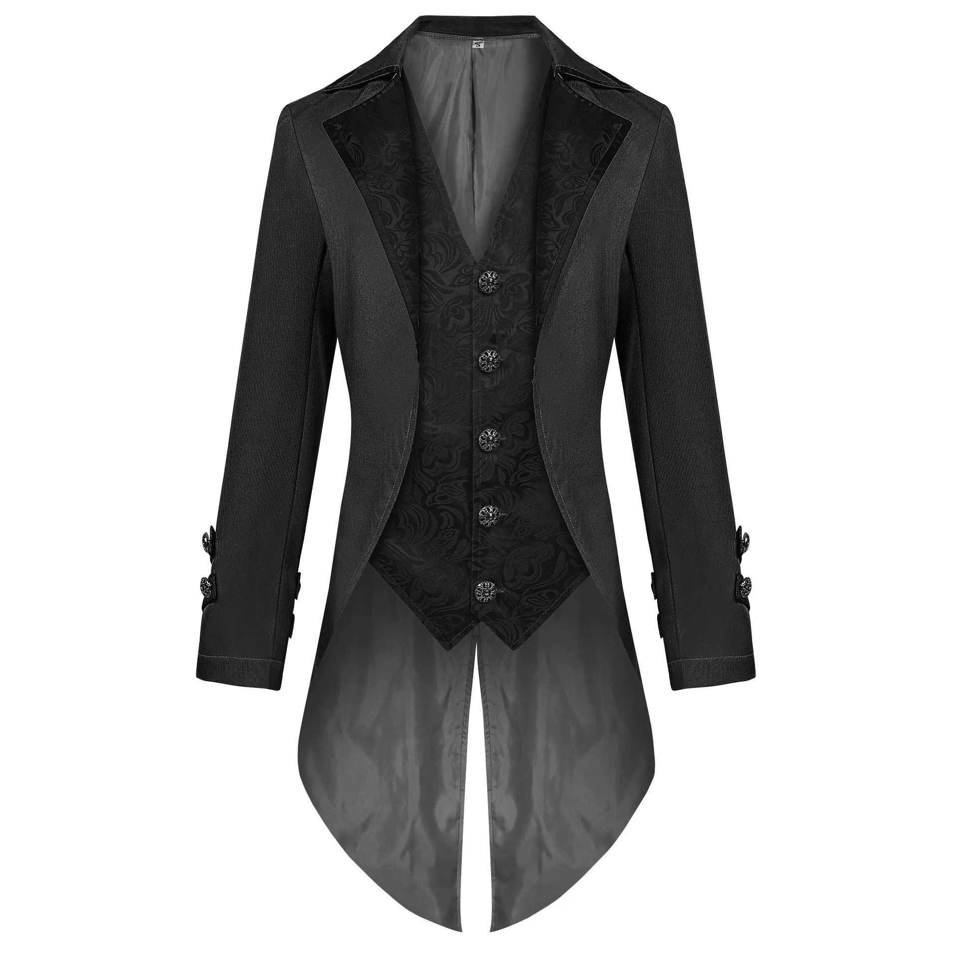 Christmas Tailcoat Medieval Punk Style Men's Coat Long Middle-Length New Model Classic Retro Clothing Chinese Production
