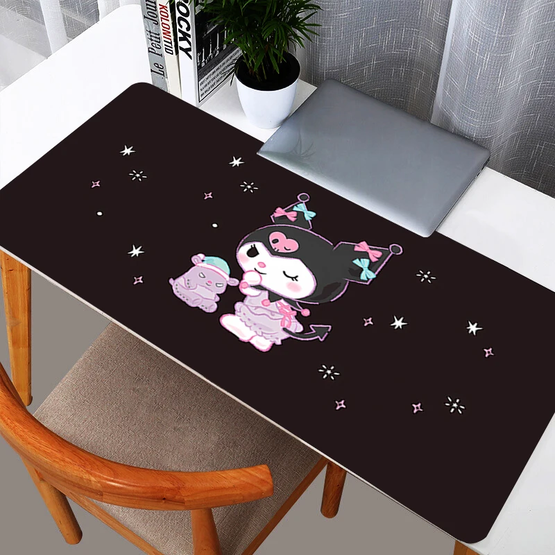 Kuromi Mouse Pad durable anime Large Gamer Gaming Accessories Speed Keyboard Rubber Lock Edge Desk Mat Laptop mousepad