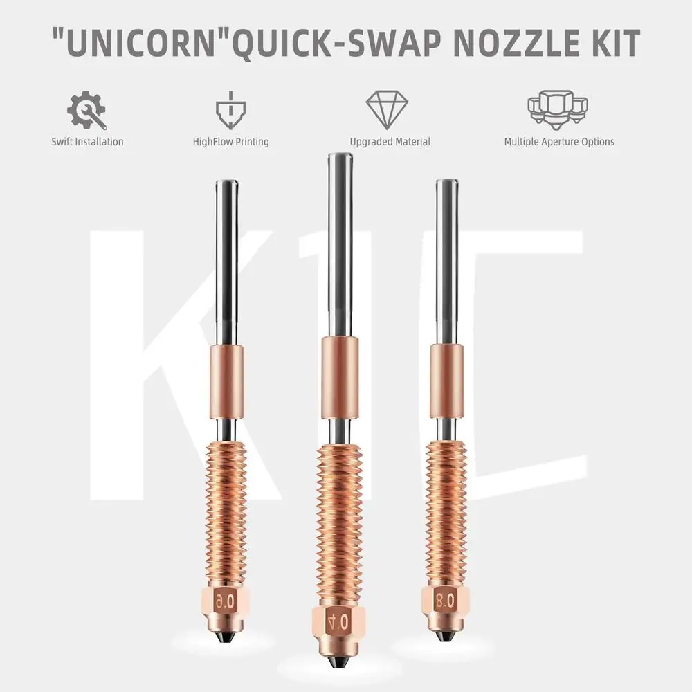 طقم فوهة طابعة ثلاثية الأبعاد أندر 3 V3 Plus 0.4/0.6/0.8 مللي متر فوهات سبائك التيتانيوم عالية الجودة وإبر التنظيف تركيب سريع