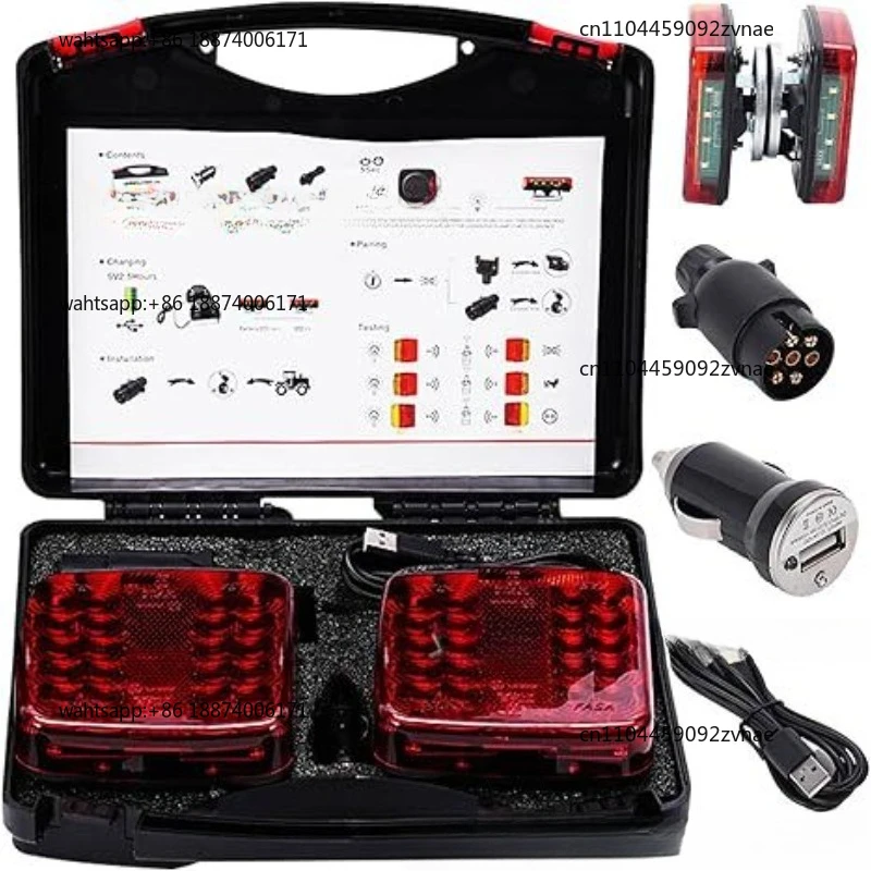 Wireless with Magnetic Trailer Truck Car Tail Light LED Warning Trailer Truck Tail Light