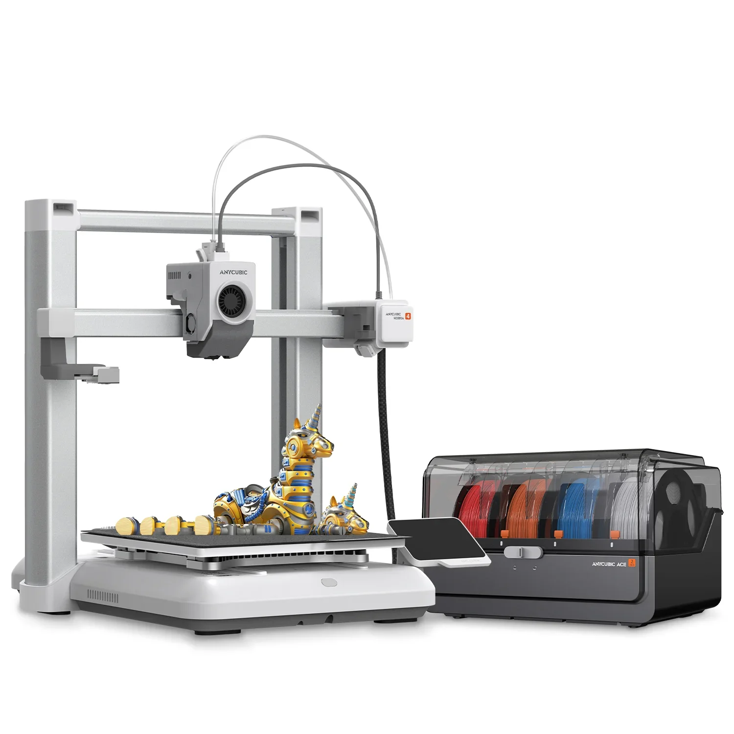 Anycubic Kobra 4 Combo High Speed Multicolor 3D Printer With ACE 2 Pro For 4 Color Printing 8 Color Upgrade Rapid Prototyping
