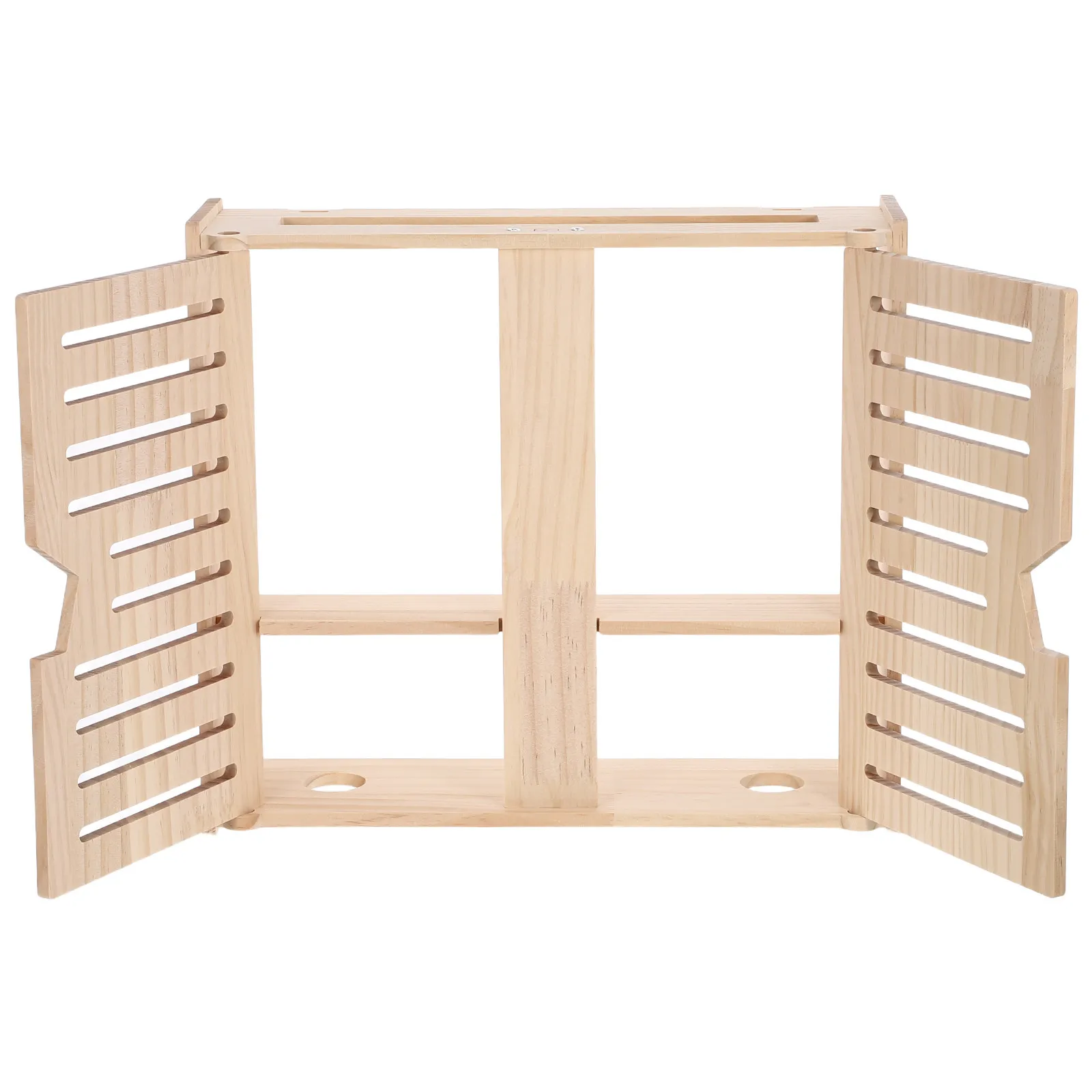 2-Layer Wood WiFi Router Storage Box Wall Mount Cable Holder Open Bottom Ventilated Router Cover