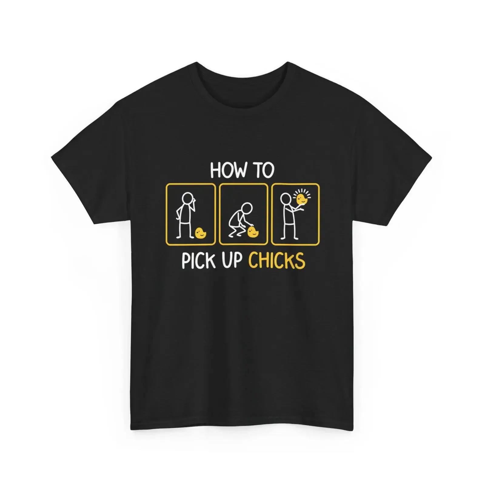 How to Pick up Chicks Funny Sarcastic Sarcasm Joke T Shirt for Man Woman vintage Washed Versatile Top For Everyday Wear Soft