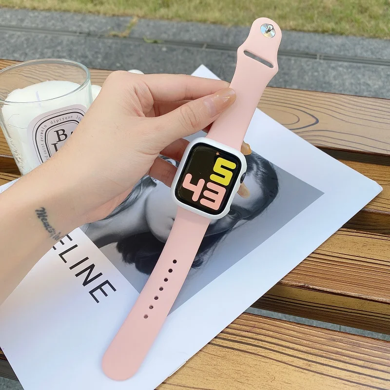 Silicone Band For Apple Watch strap 44mm 45mm 40mm 41mm 42-38-45 mm sport bracelet iwatch series 9 8 7 6 5 4 3 SE 9 Ultra 2 49mm