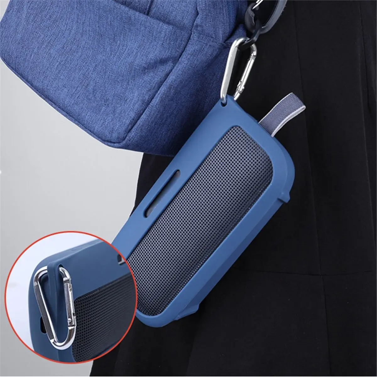 AA80 Silicone Case Bluetooth Speaker Shockproof and Drop Protection Package for Soundlink Flex Speakers Blue
