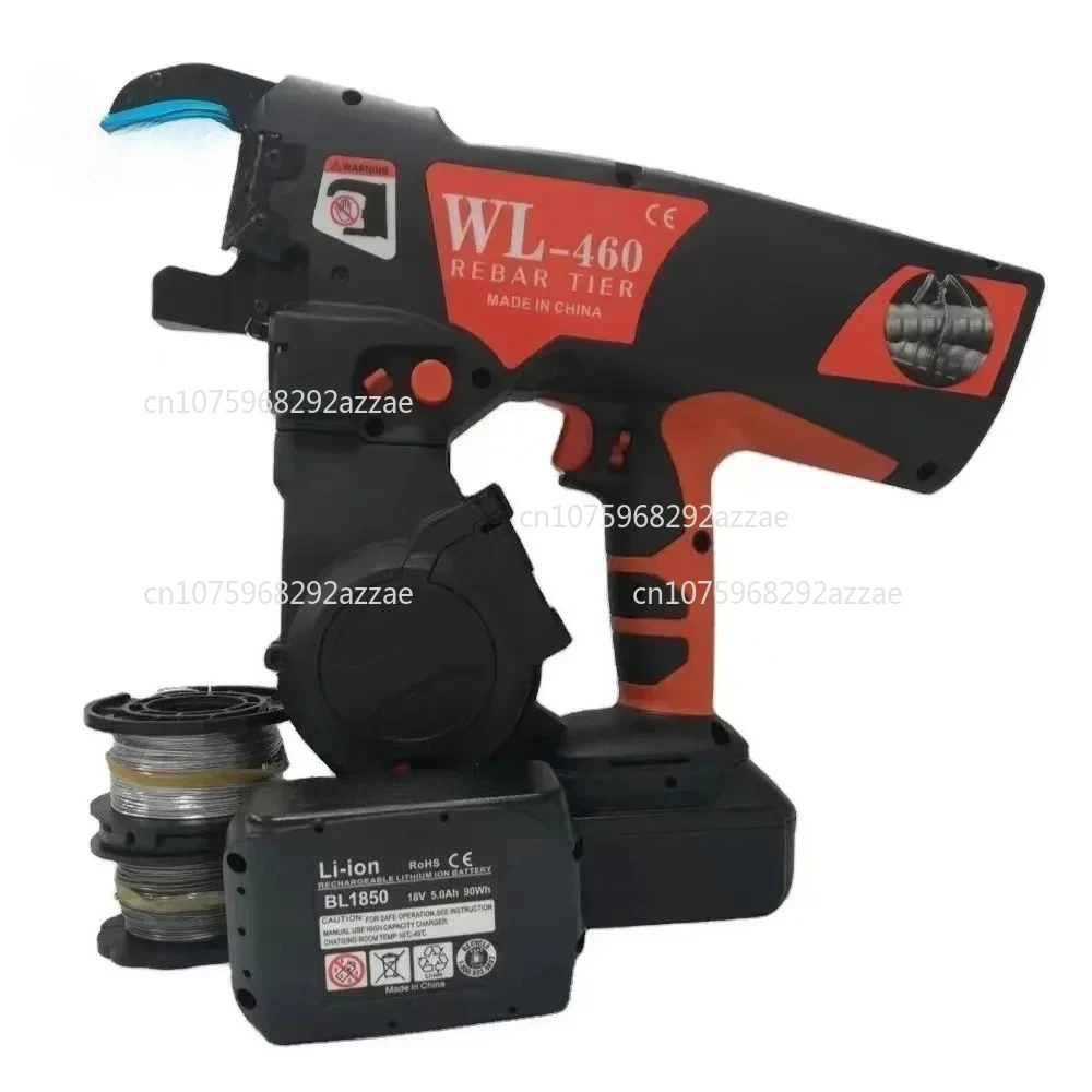 WL-460 Double Line เครื่องเข้าเล่มเหล็กเส้นอัตโนมัติแบบชาร์จไฟได้เครื่องมือเข้าเล่มเหล็กเส้นก่อสร้าง