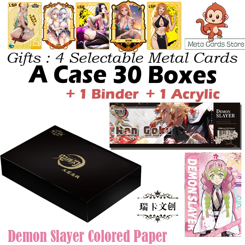 Carte de Collection en Papier Coloré Demon Slayer Nezuko Doujin, Booster Box, Carte Rare, Jouet, Cadeaux d'Anniversaire pour Enfants, Nouveau