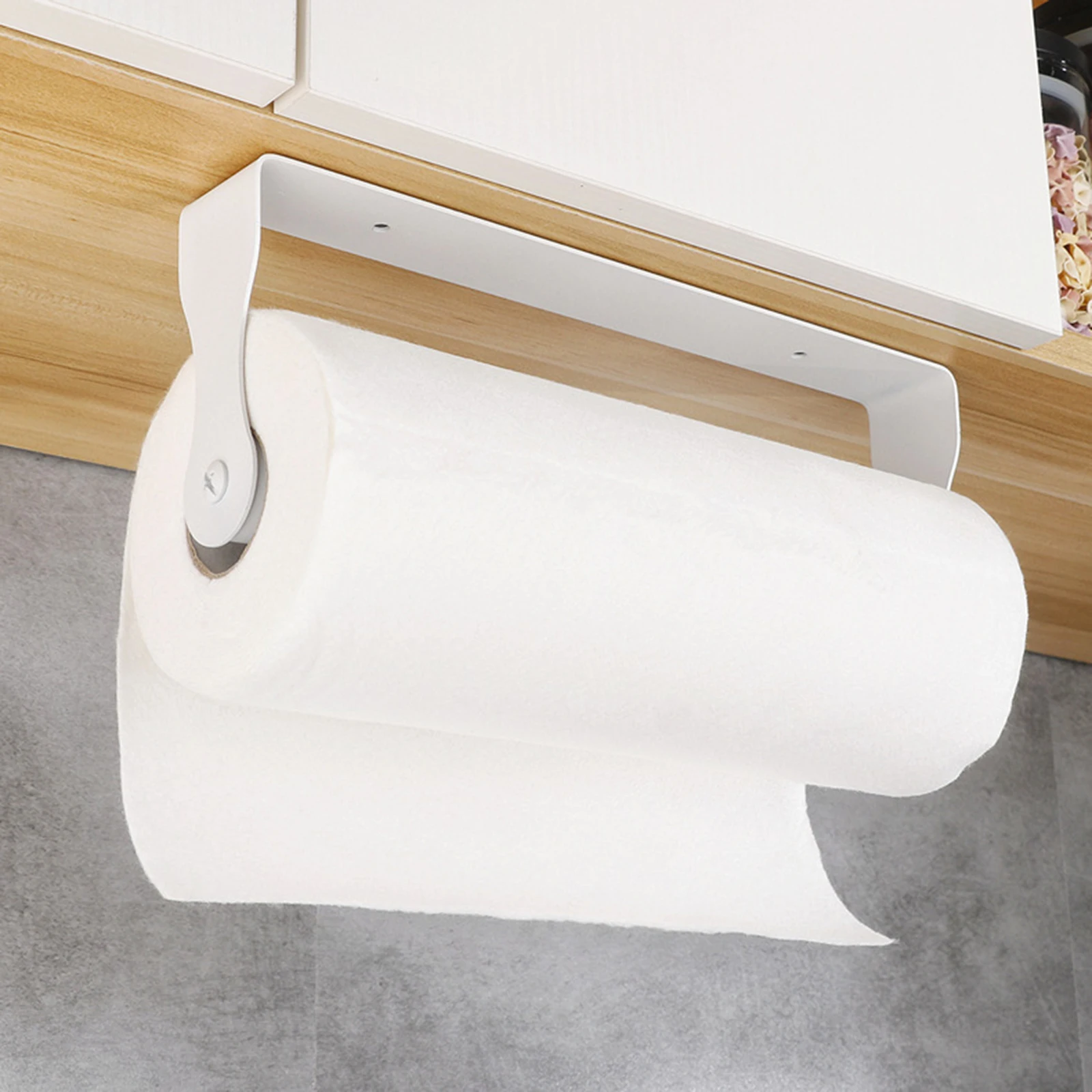 حامل لفائف ورق المطبخ يُثبت على الحائط، حامل تخزين لفة ورق التواليت، ملحقات المطبخ شديدة التحمل