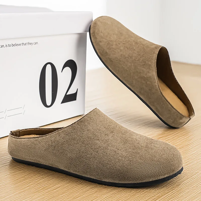 

Men's New Slip-On Mules Closed Toe Soft Sole Backless Loafers Comfortable Breathable Office Casual Outdoor Shoes Slippers Men