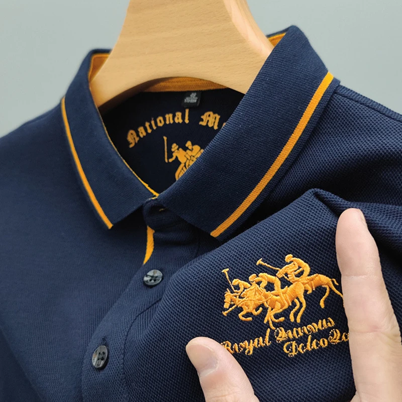 

Роскошные бренды вышитые хлопчатобумажные футболки поло мужские блузки с короткими рукавами летняя модная одежда