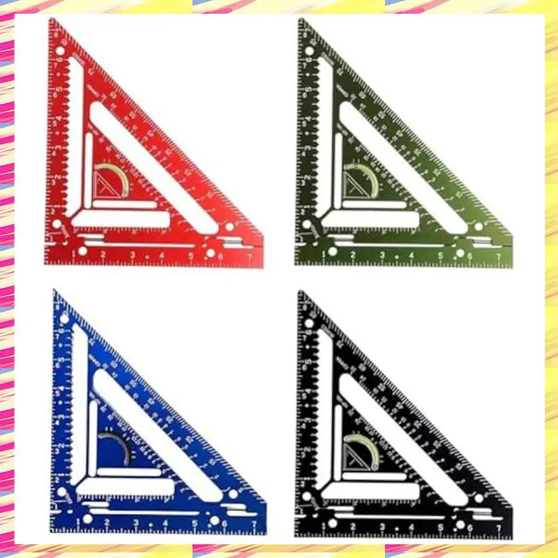 ABJJ 4Pcs Innovative Rafter Square Tool, Rafter Square Tool,Rafter Square,High Precision Triangle Ruler With Jig Block