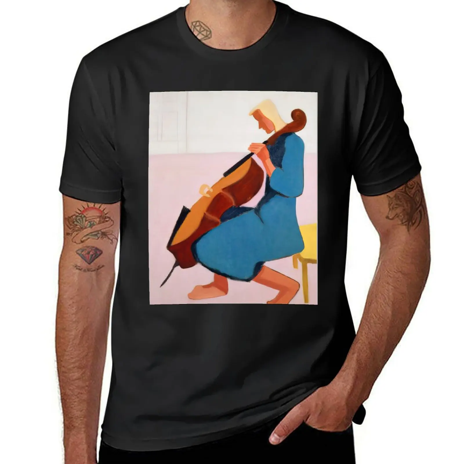 cello player - Milton Avery T-Shirt sports fans Blouse fitted t shirts for men