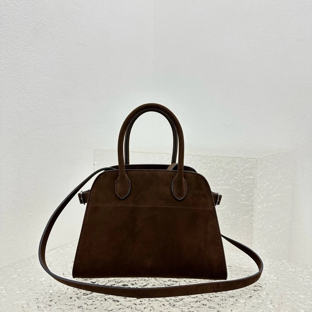 High Quality Margaux 10 Leather Handbag Shoulder Bag Simple Design Top Layer Cowhide Soft Suede Margaux10