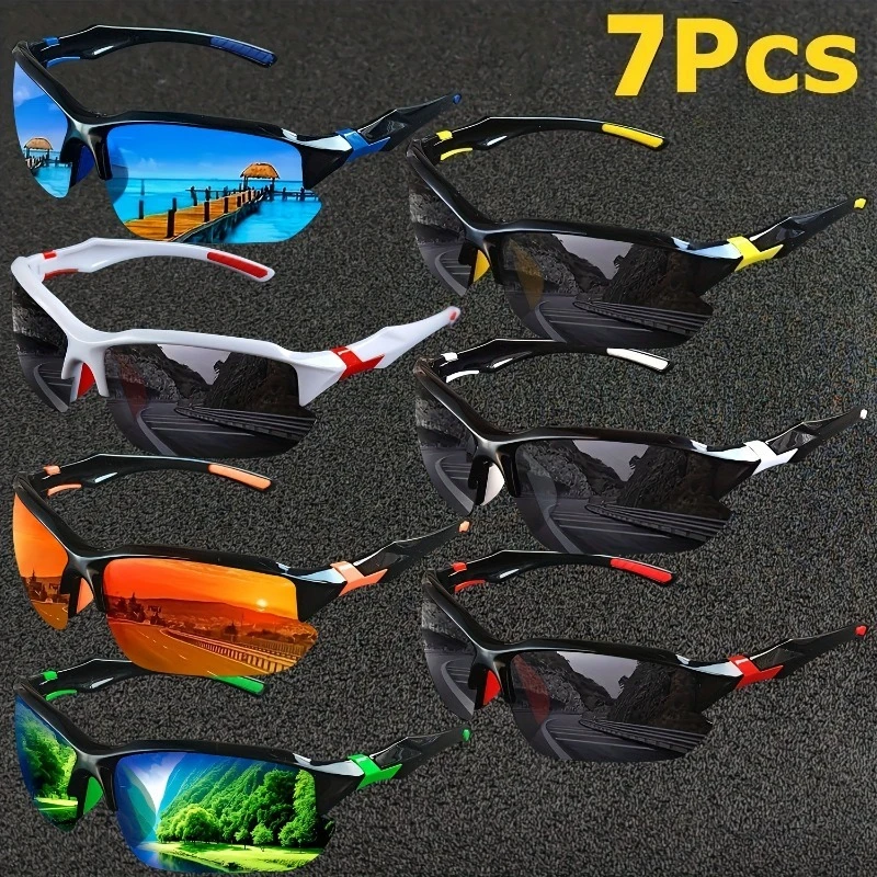 7 أزواج من النظارات الرياضية ذات الإطار المربع الأنيق والوسيم، مع طراز عصري ورياضي