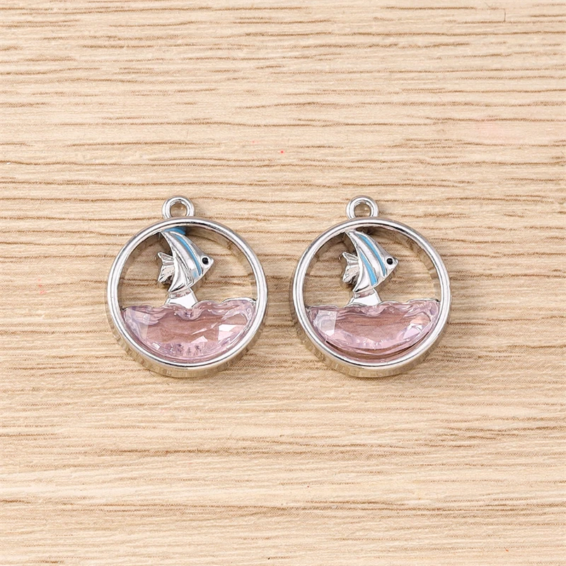 5 Stück 16 x 18 mm niedliche blaue Meeres-Ozean-Fisch-Charms-Anhänger für Schmuckherstellung, Halsketten, Ohrringe, Armbänder, Zubehör, DY-Handwerk, Geschenk – Detail 7