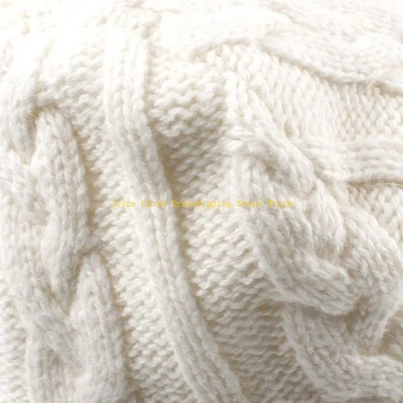 

Thick Knitted Hats with Eye-Catching Bowknot Winter Cap Balaclava Beanie Hat 10CD